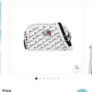 Brighton Love Script Crossbody Bag - Black, White, and Red